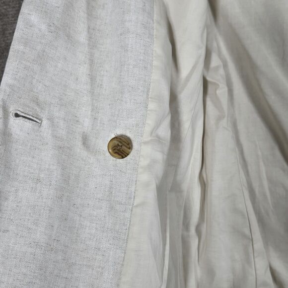 Banana Republic Blazer Womens 0 Linen Blend Double Breasted Natural Flax Lined - Picture 4 of 11